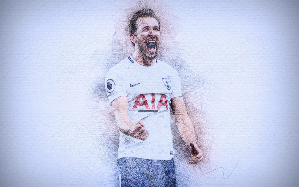 Artistic Harry Kane Celebration Wallpaper - Digital Drawing Background
