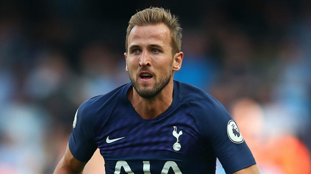 Harry Kane in Tottenham Jersey - Intense Match Wallpaper Background