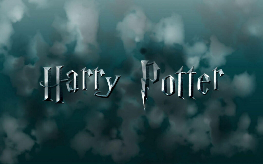 Magical Harry Potter Logo iPad Wallpaper with Cloudy Background