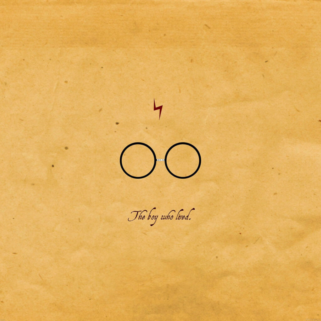 Minimalist Harry Potter Wallpaper: Glasses & Lightning Bolt Design
