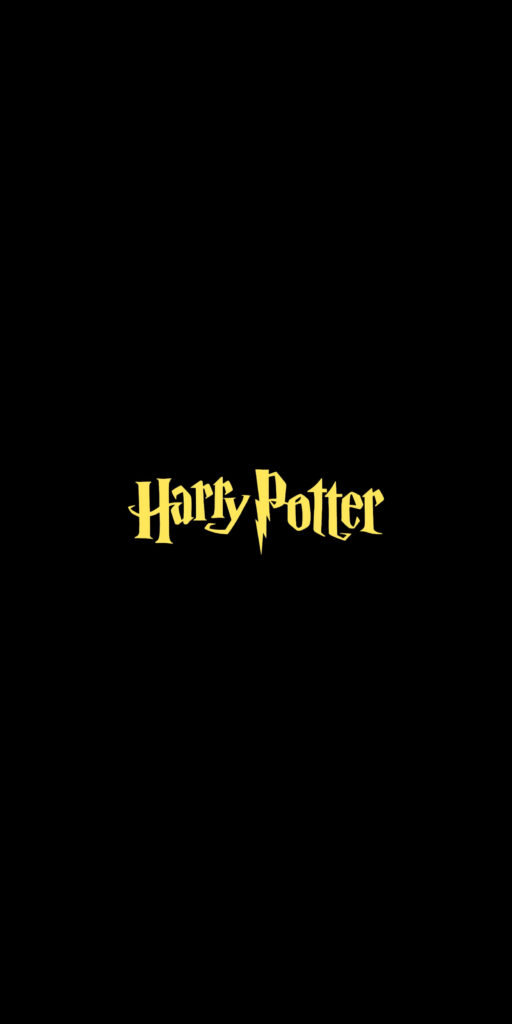 Sleek Black Harry Potter Wallpaper with Bold Yellow Lightning Design