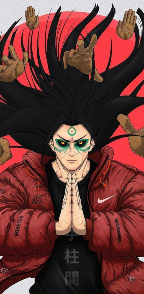 Hashirama's Epic Sage Mode - A Stylish Nike-clad Phone Wallpaper!