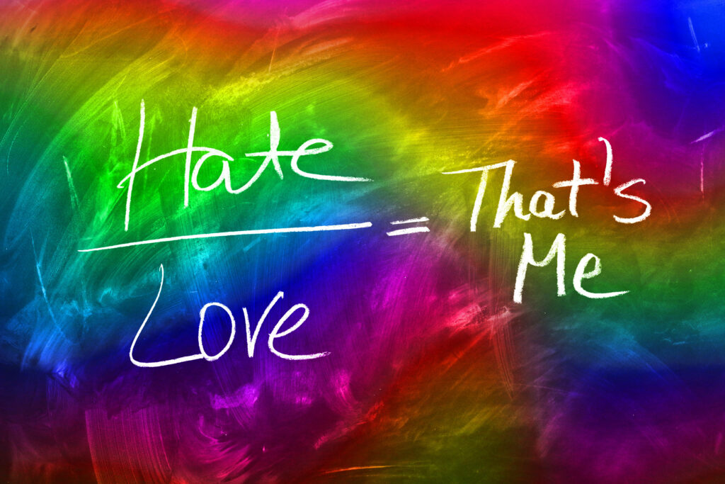 Hate Love Rainbow: Vibrant Wallpaper Embracing Emotions