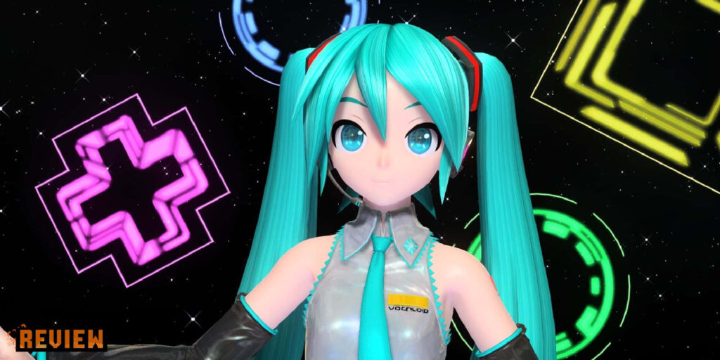 Vibrant Hatsune Miku Wallpaper: Neon Geometric Background Art