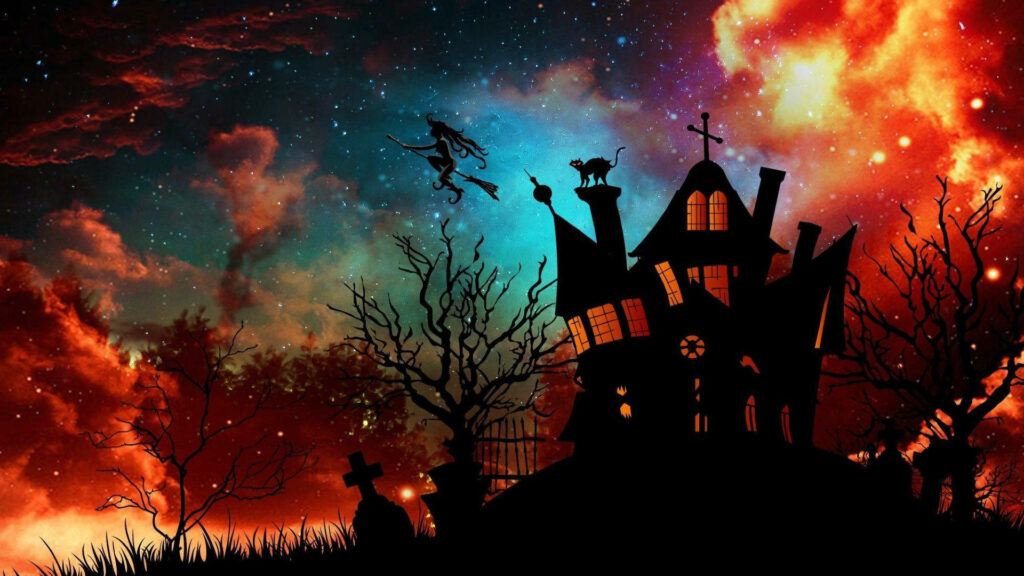 Witchcraft and Shadows: Spooky Halloween Nights on Your Desktop Wallpaper