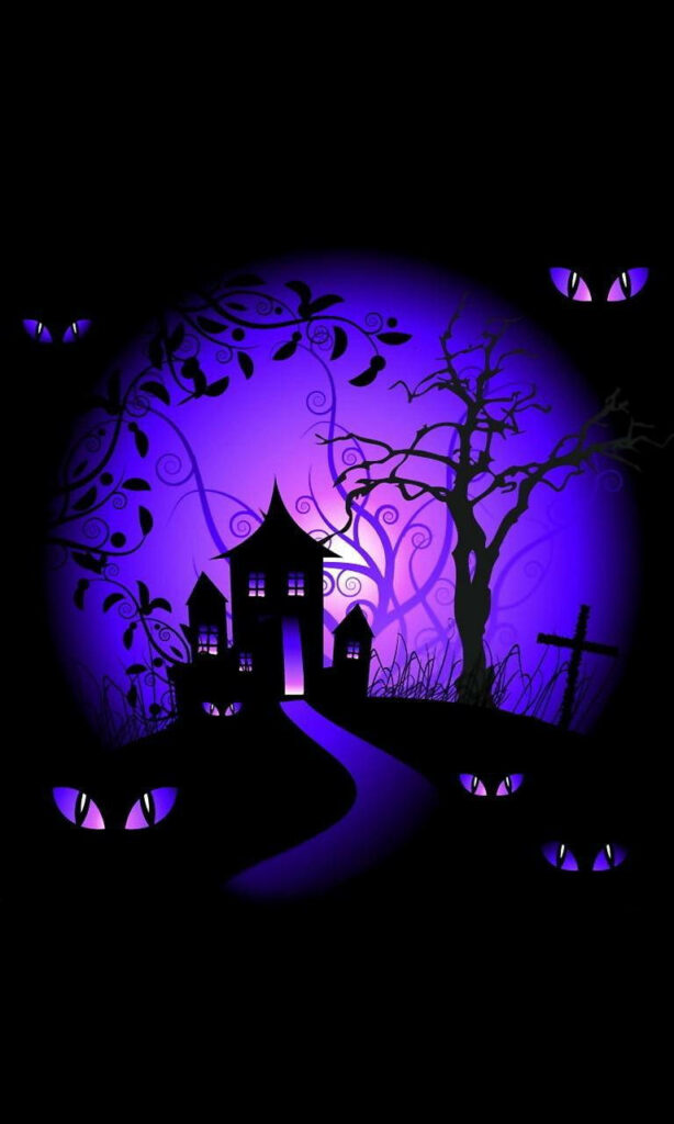 Eerie Haunted House: Spooktacular Halloween Phone Background Wallpaper