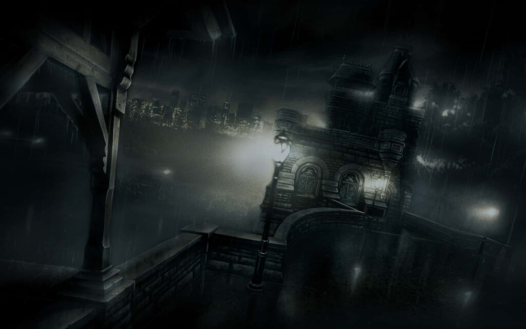 The Hauntingly Beautiful Monochrome Alone In The Dark Desktop Wallpaper