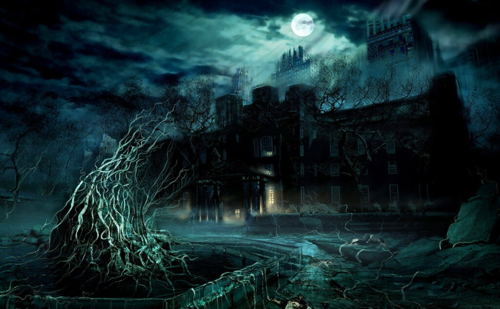 The Enigmatic Shadows: A Haunting Fantasy in the Dark Wallpaper