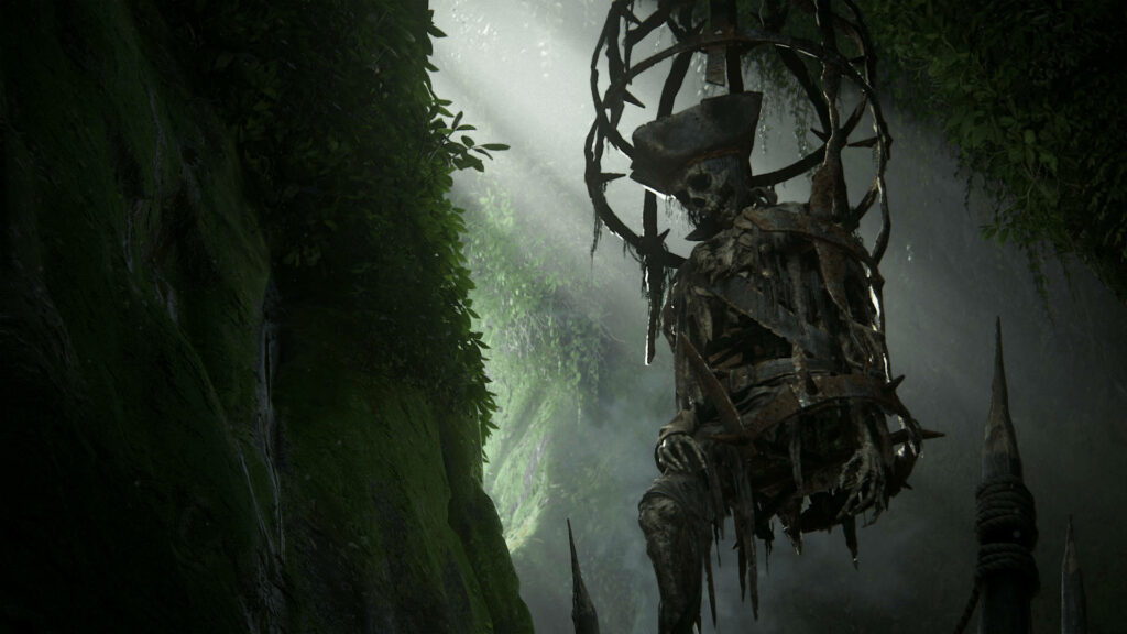 Haunting Pirate Skeleton Wallpaper in Lush Jungle | Uncharted Vibes