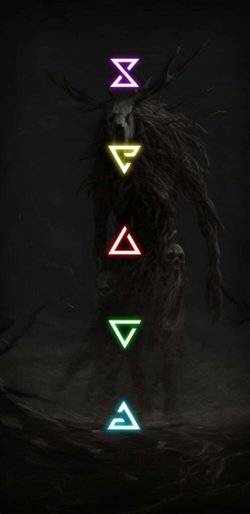 Mystical Wallpaper from The Witcher 3: Haunting Figure & Magical Signs