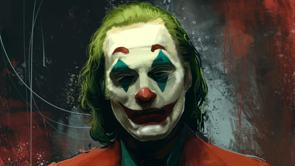 Hauntingly Enigmatic: Unveiling the Disturbed Persona of Joker in Dynamic Dark Art Wallpaper