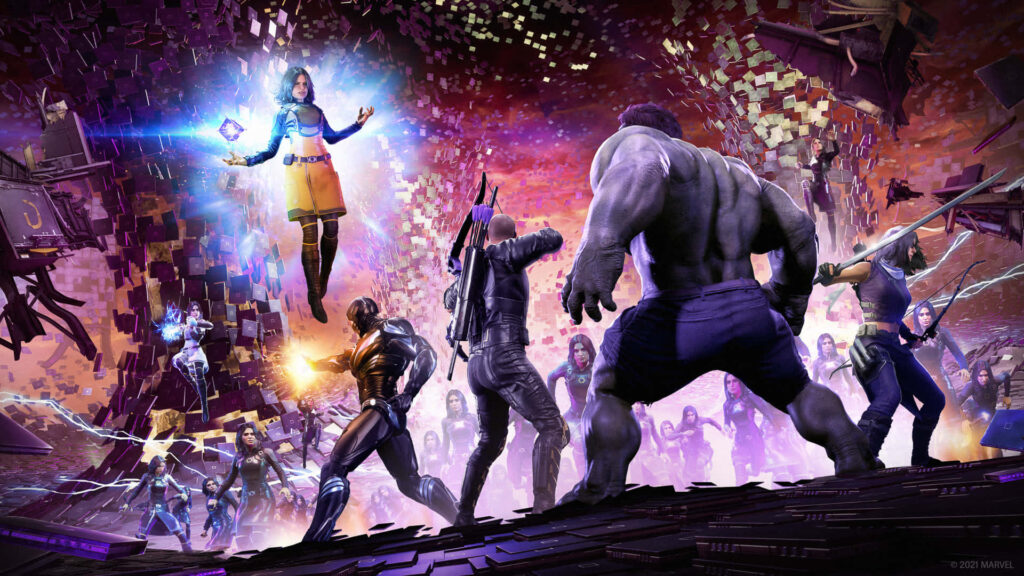Hawkeye in Action: Epic Wallpaper with Iconic Characters