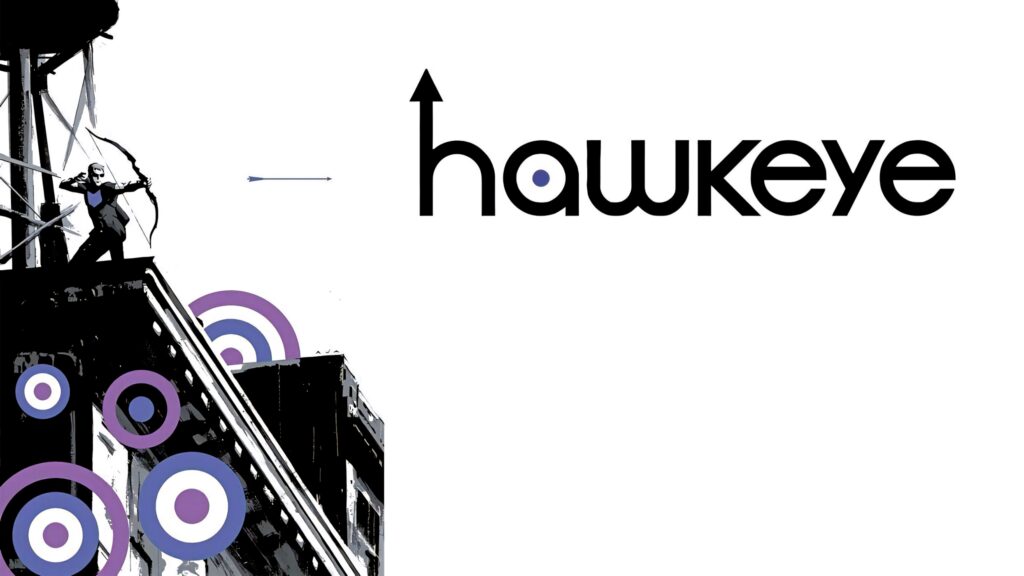 Epic Hawkeye Fanart Wallpaper with Purple Target & Archery Elements