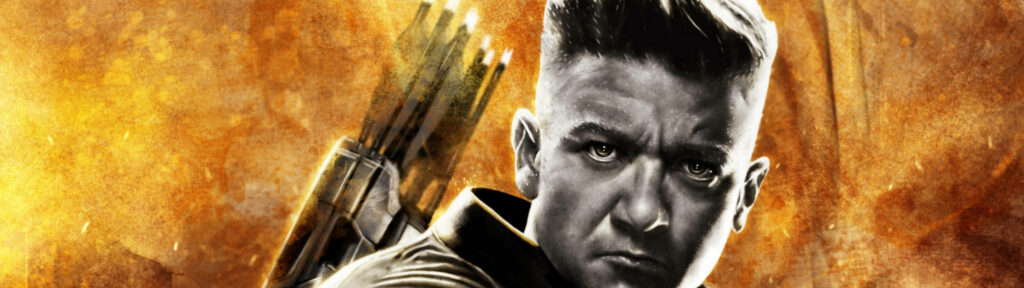 Hawkeye's Golden Quiver: A Marvelous Closeup in 5120 x 1440 Resolution Wallpaper