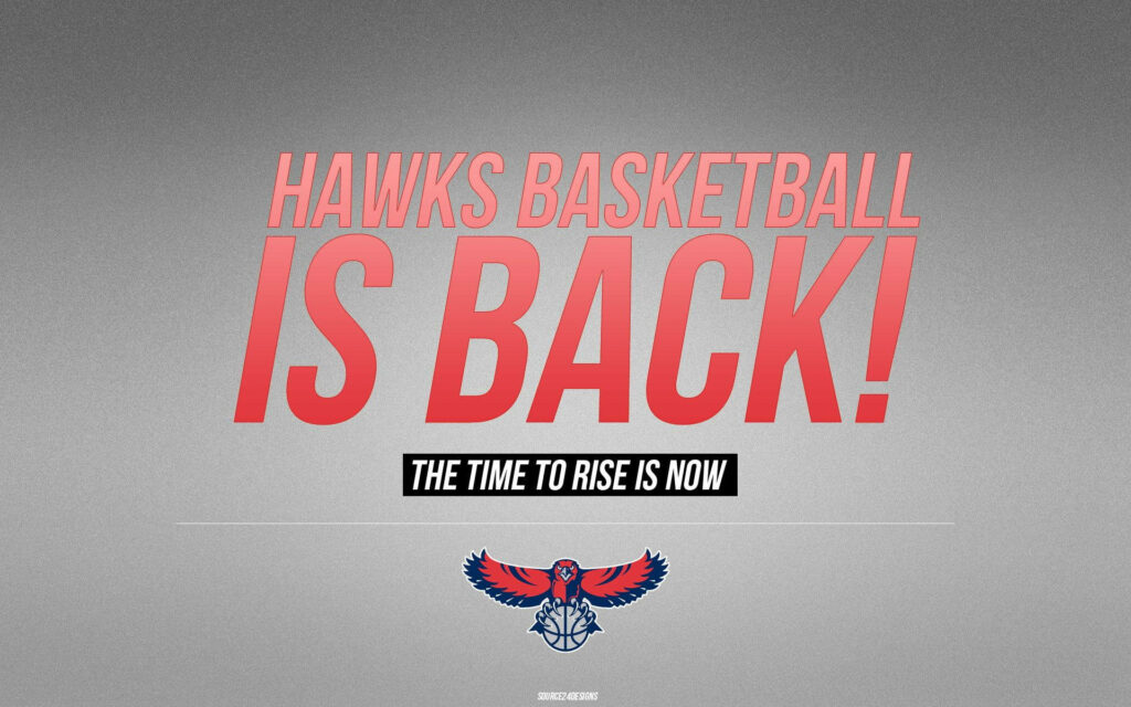Atlanta Hawks Basketball Back Wallpaper with Bold Energetic Design and Team Logo