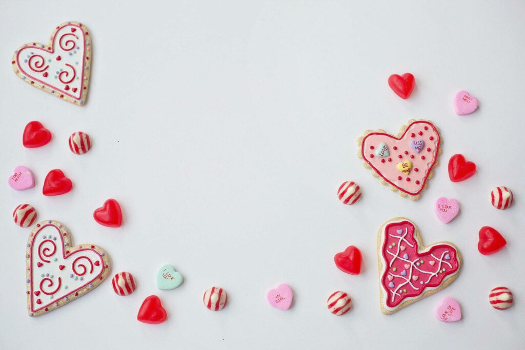 Valentine's Day Heart-Shaped Biscuit Wallpaper Background