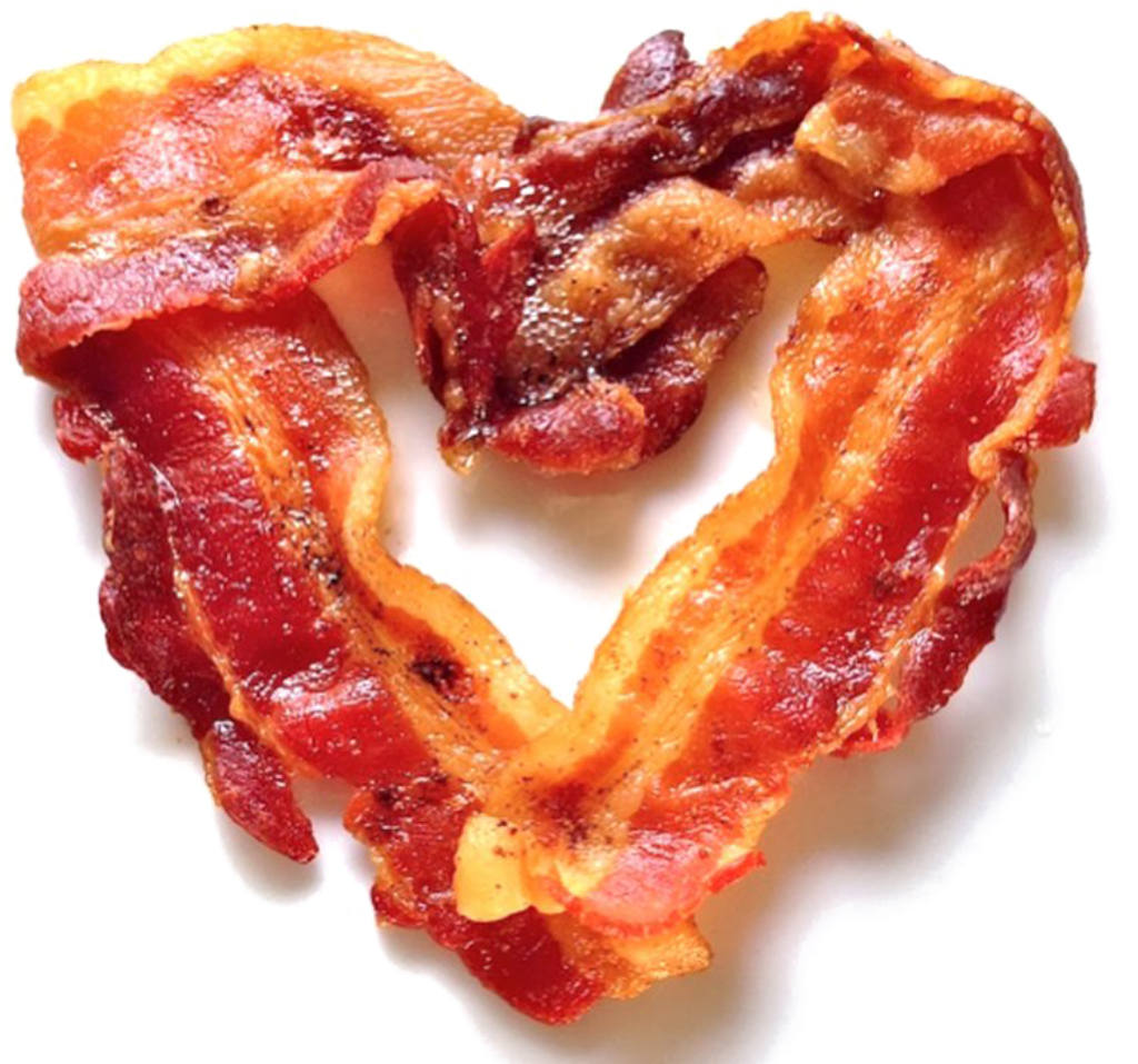 Heart-Shaped Crispy Bacon Wallpaper for Food Lovers