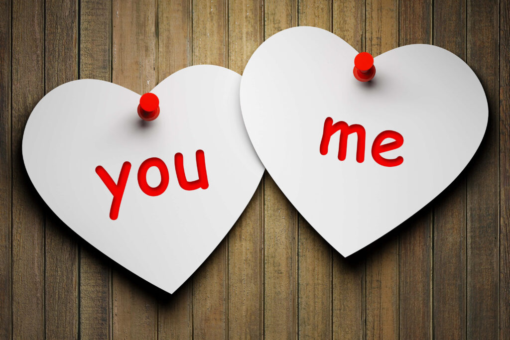 Love Notes Wallpaper: White Hearts on Rustic Wood Background