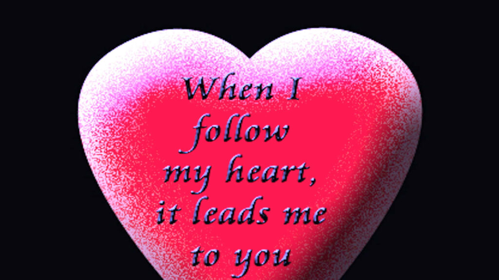 Love Wallpaper: Heart Design with Romantic Quote on Dark Background