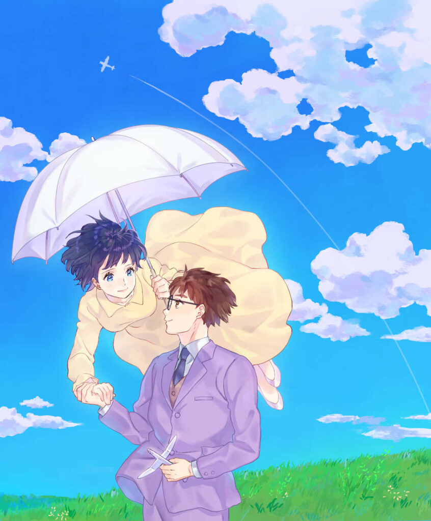 Serene Wallpaper: Heartfelt Moment from *The Wind Rises*