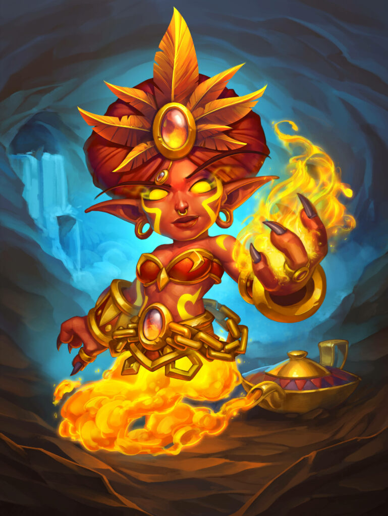 Vibrant Hearthstone Wallpaper: Mystical Character & Glowing Flames