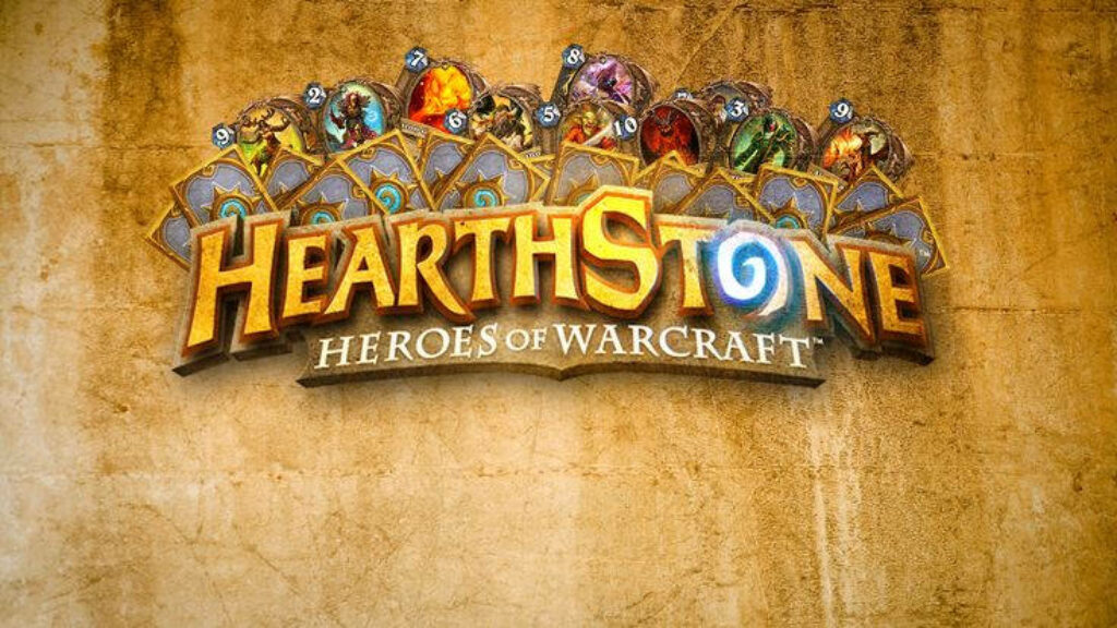 Hearthstone: Heroes of Warcraft Logo Wallpaper on Golden Background
