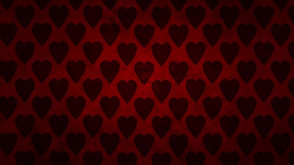 Hearts Embracing Love: A Mesmerizing Pattern of Red Passion Wallpaper