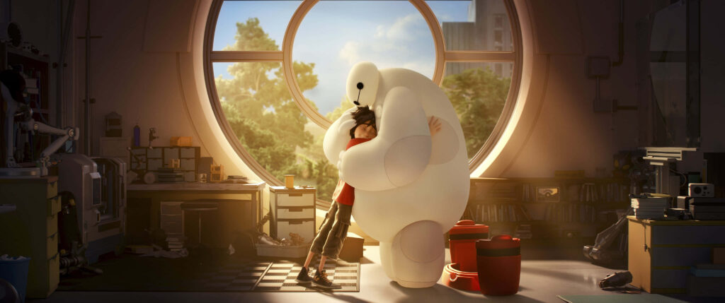 Heartwarming Big Hero 6 Wallpaper: Baymax & Hiro's Emotional Hug
