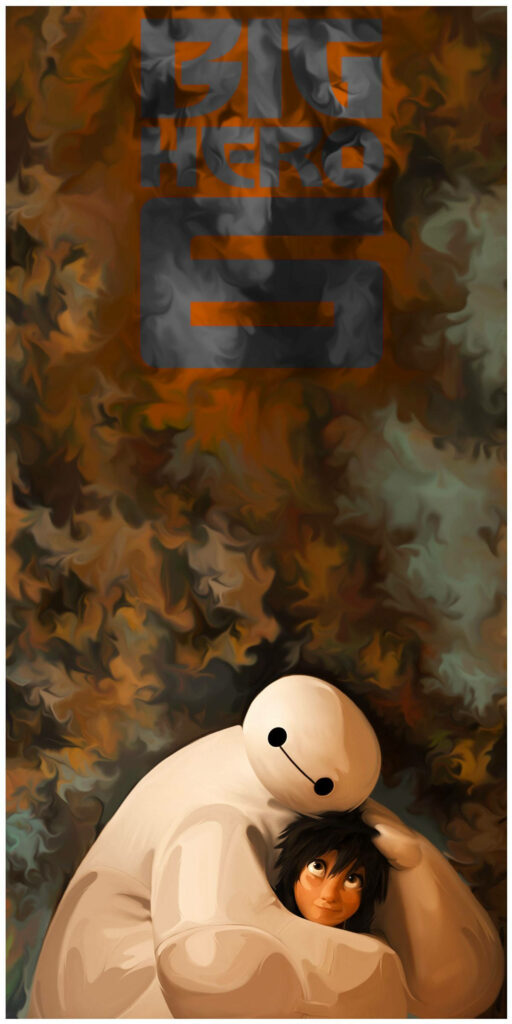 Heartwarming Big Hero 6 Wallpaper: Baymax Hugs Hiro - Cozy Background