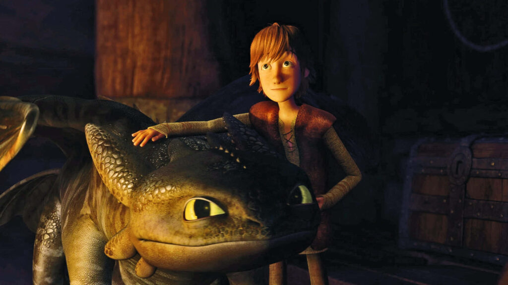 Strong Bond: Hiccup Holding Toothless - Riders of Berk Wallpaper