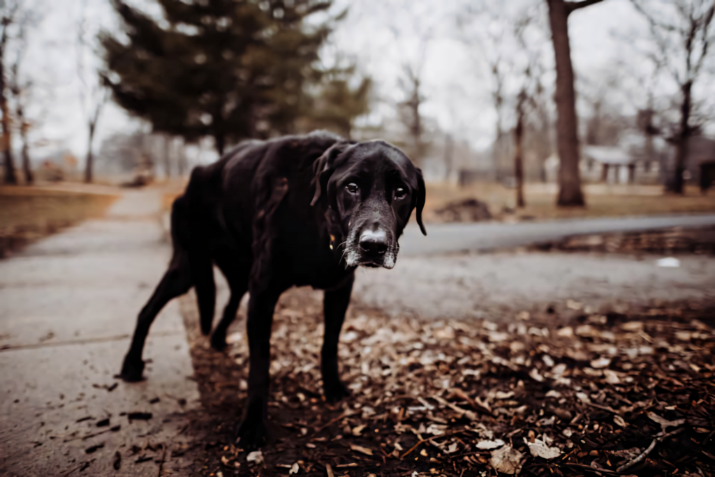 Heartwarming Labrador Dog Wallpaper: Serene Nature Path Background