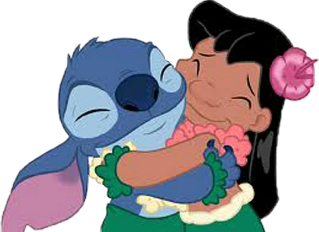 Heartwarming Lilo & Stitch Hug Wallpaper - Vibrant Friendship Scene