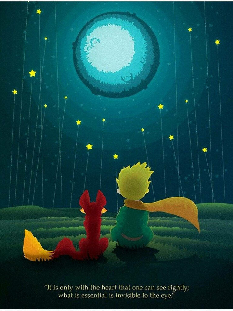 Starry Night Wallpaper: The Little Prince & Fox's Magical Friendship