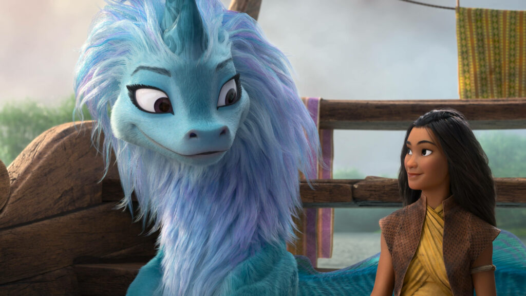 Heartwarming Raya and Sisu Wallpaper: Magical Princess & Dragon Scene