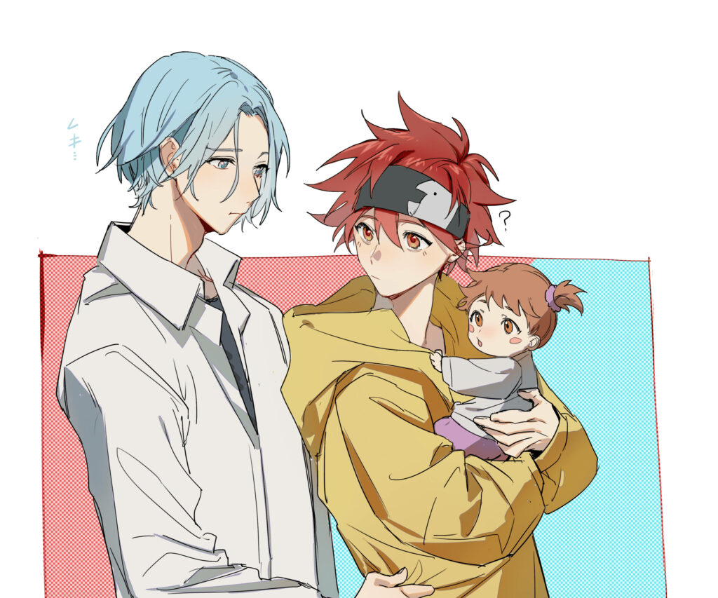 Heartwarming Sk8 The Infinity Wallpaper: Langa & Reki with Baby