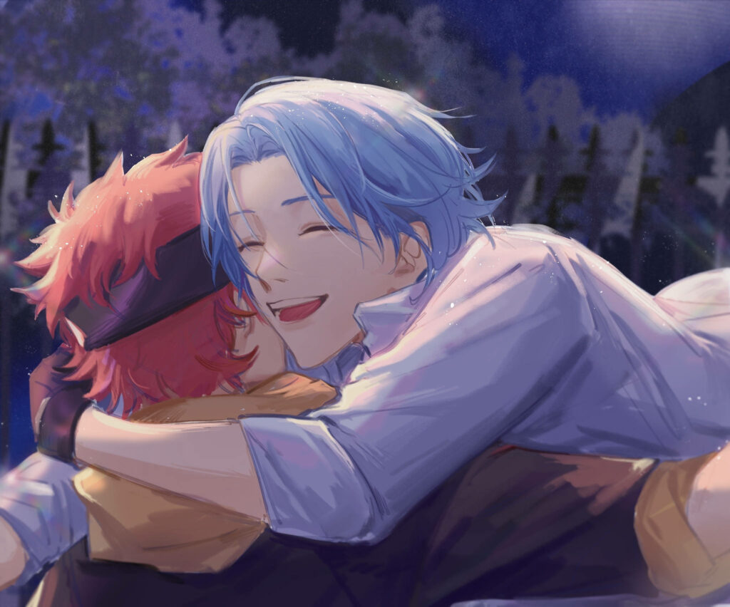 Heartwarming Sk8 The Infinity Wallpaper: Reki & Langa Under Night Sky