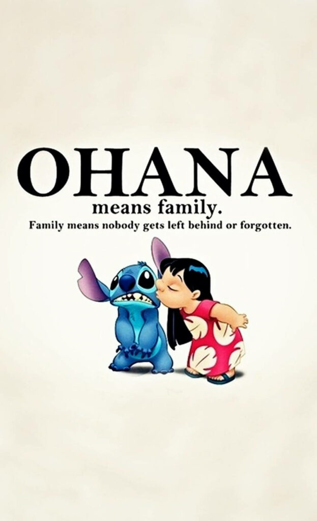 Heartwarming Stitch Wallpaper: Ohana Means Family Design