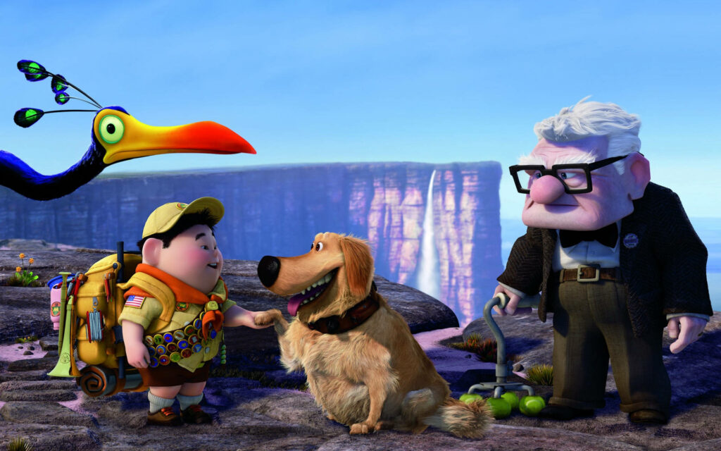 Heartwarming Up Wallpaper: Carl, Russell, Dug & Kevin Adventure Background