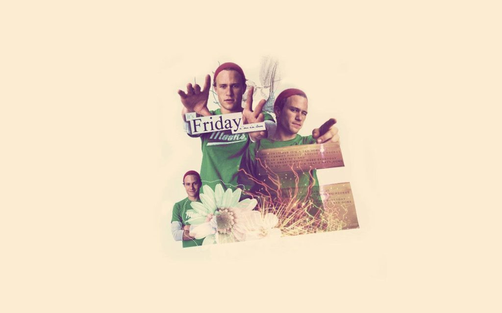 Heath Ledger digital collage wallpaper vintage 10 Things I Hate About You floral lightning effects