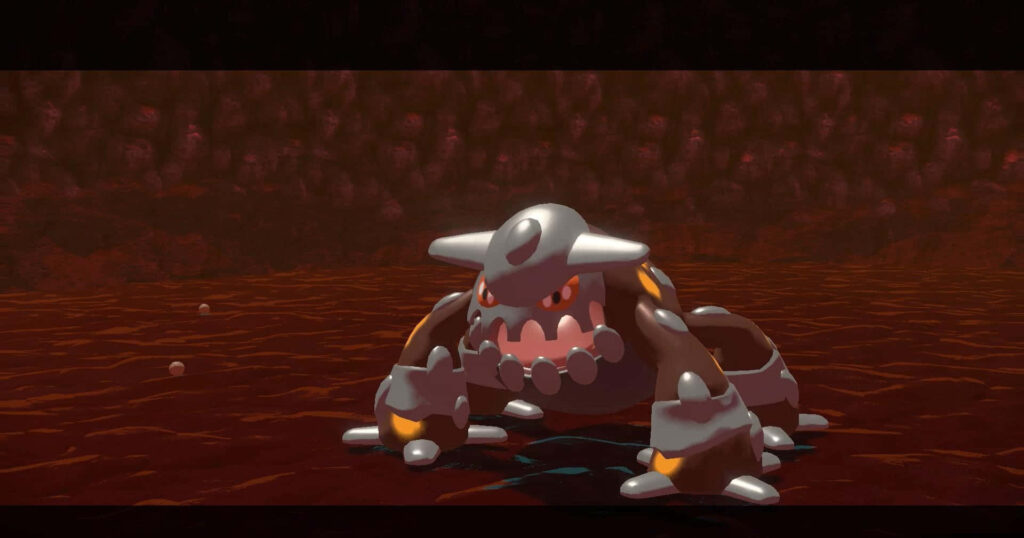 Fiery Heatran Wallpaper: Legendary Pokémon in Dynamic Background