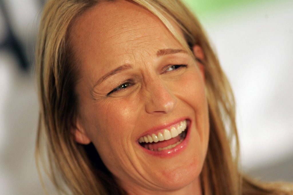 Helen Hunt radiant joyful close-up portrait wallpaper bright smile iconic actress background