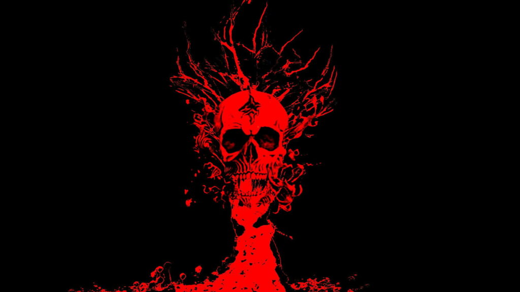 Red Hot Horror: A Dark and Scary Skull from Hell - HD Wallpaper