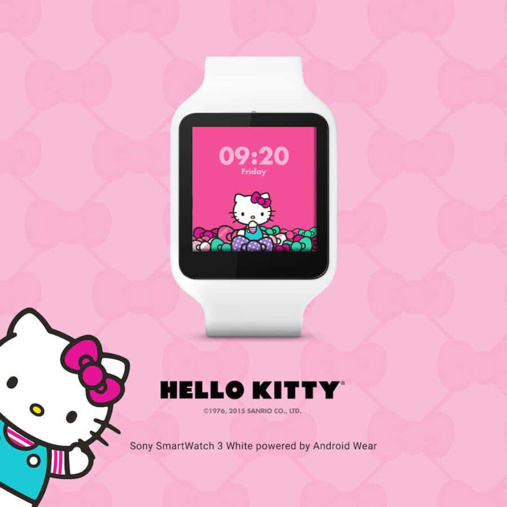 Adorable Hello Kitty Apple Watch Face - Pink Bow & Jelly Beans Design Wallpaper