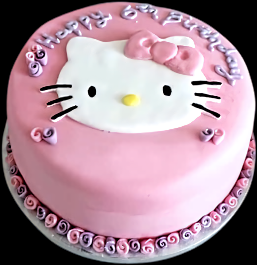 Adorable Hello Kitty Birthday Cake Wallpaper with Pink Icing