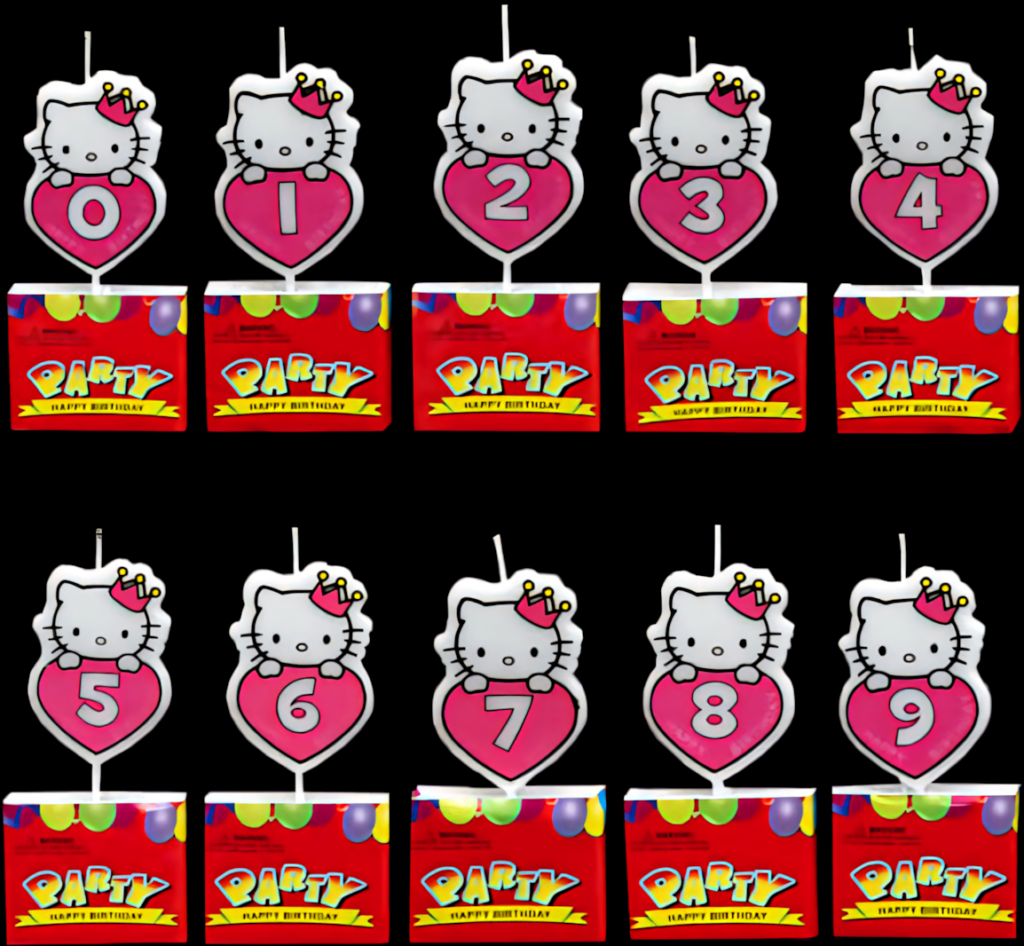 Hello Kitty Birthday Candles 0-9: Cute & Colorful Celebration Decor Wallpaper