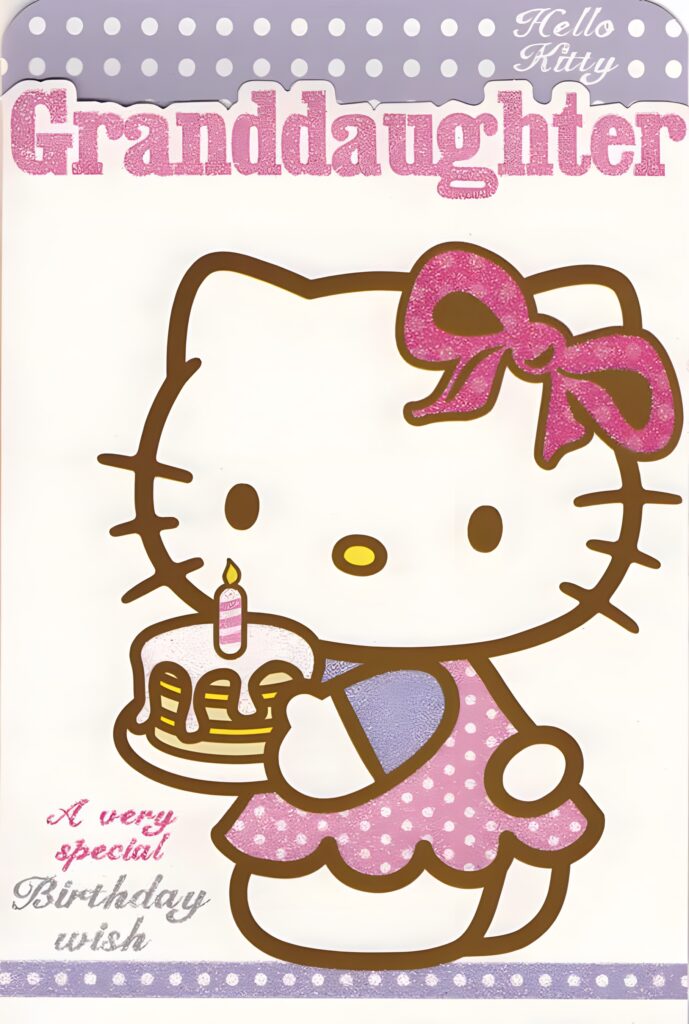 Hello Kitty Birthday Wallpaper for Granddaughter - Festive & Colorful