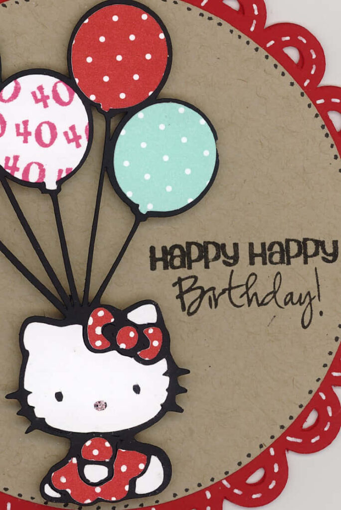 Festive Hello Kitty Wallpaper with Colorful Balloons - Happy Birthday!
