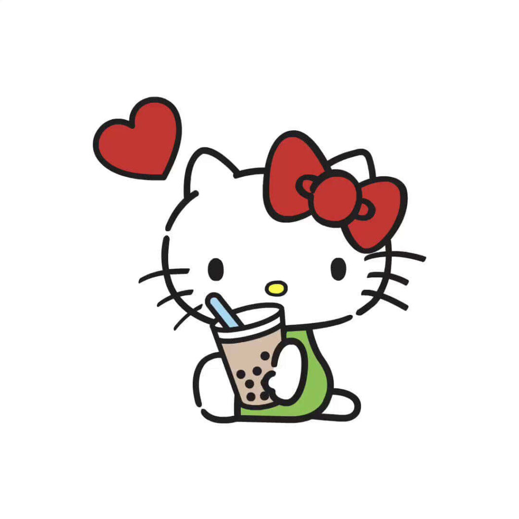 Hello Kitty Bubble Tea Wallpaper: Cute & Charming Sanrio Design
