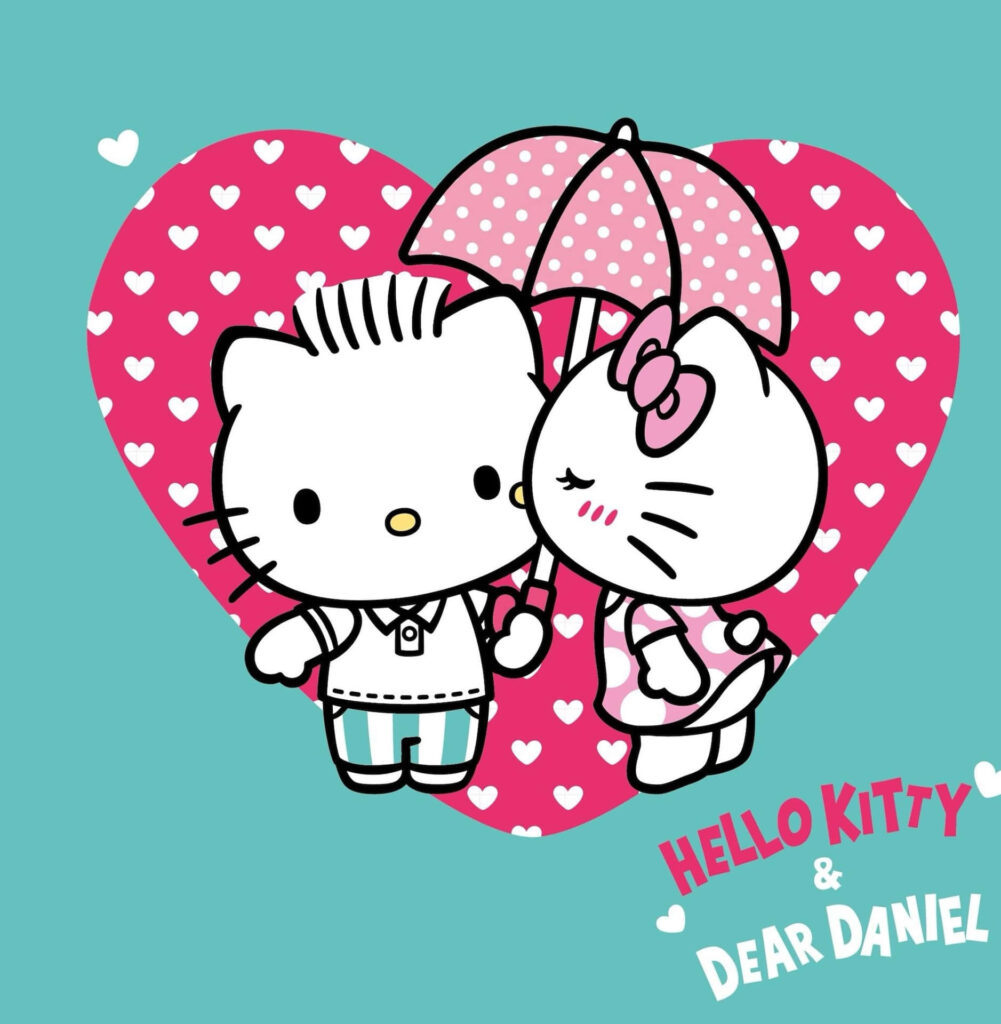 Hello Kitty & Dear Daniel Umbrella Wallpaper for Valentine's Day