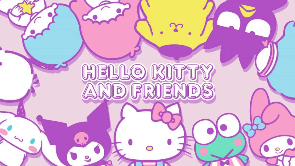 Cheerful Hello Kitty & Friends Pastel Wallpaper for Kids' Rooms